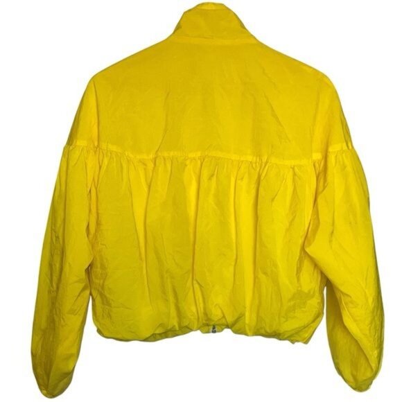 Free People Womens Yellow Nylon Windbreaker Jacket Lightweight Full Zip XS - Picture 2 of 8
